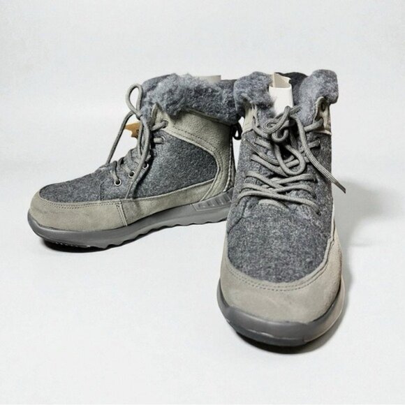 🌻NEW w/Box Bearpaw Cheryl Women’s Black/Gray Suede Mid-Calf Winter Boots Size 7 - Picture 5 of 11